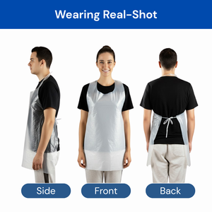 Delantal de polietileno impermeable desechable de primera calidad para servicios de alimentos Catering y profesionales de la salud - Product Image 4