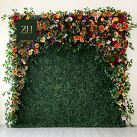 Backdrop Dinding Bunga Sutra Berkualitas Tinggi Buatan Tangan 8ft Indoor/Outdoor untuk Pernikahan Natal Acara Kembali ke Sekolah