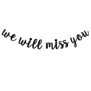 Bannière dorée rose scintillante « Nous vous manquerons » pour les décorations de fête de retraite, panneau de décoration pour les adieux, décorations de fête de départ - Product Image 6