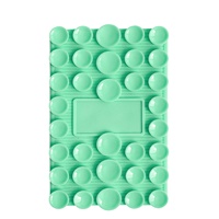 Support de téléphone à ventouse en caoutchouc souple double face, antidérapant, anti-vibration, avec base rectangulaire pour bureau, mur et accessoires informatiques