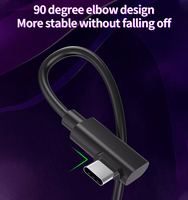 Cable 3M 5M USB 3,2 Gen1 Tipo-C a Tipo-C Carga rápida 5Gbps Enlace de 90 grados para auriculares VR y teléfono móvil