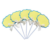 Décoration de gâteau d'anniversaire personnalisable QF, nœud rose en papier, décorations DIY, lot de 5 nœuds en papier pour gâteau, personnalisables