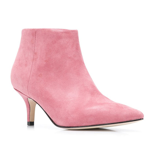 Shoes Factory Pointed Toe Shape Side Zipper on Stiletto Kitten Heel Soft Suede Leather Upper Womens Ankle <b>Boots</b> - Product Image 2