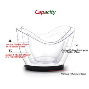 Hielera LED Recargable de Plástico LIHENG de 4l, Ideal para Bares y Clubes, Enfriador de Cerveza, Vino y Bebidas para Restaurantes - Product Image 1