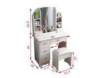 Ensemble de coiffeuse moderne avec miroir et chaise pour le salon grand rangement ensemble de bureau de vanité de salle de bain