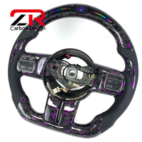 Volante Deportivo de Cuero con Fibra de Carbono Forjada LED para Jeep Wrangler JK JL TJ KJ Srt8 Wk1 Wk2 Grand Cherokee Kl 2011-2017