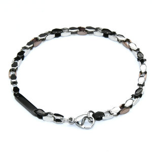 New Arrival Stainless Steel Square Chain Bracelet With Black Rose Plating For Business Men Jewelry