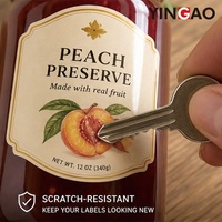 Rouleau d'étiquettes adhésives personnalisées pour pots de miel, résistantes à l'eau et aux rayures, écologiques, pour pots de confiture de fraises et bocaux de cornichons