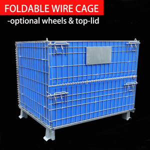 Paniers métalliques de stockage suspendus pour l'industrie Cage de distillation pliable Boîte à palettes en treillis métallique Palette de stockage pliable en métal - Product Image 2