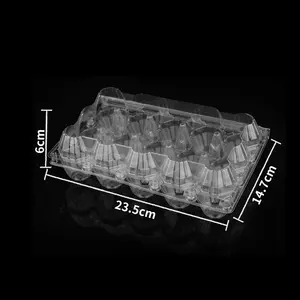 Wholesale 10 12 15 18 20 24 30 Holes Clear Quail Egg Tray Pet Transparent Rectangle Packaging For Quail Egg