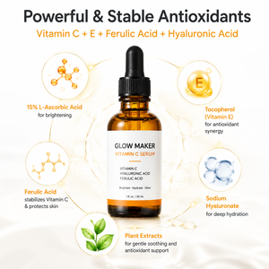 Suero Facial Personalizado con Vitamina C, Iluminador, Antienvejecimiento, Hidratante y con Vitamina E, Ácido Ferúlico y Ácido Hialurónico, 30 ml - Product Image 2