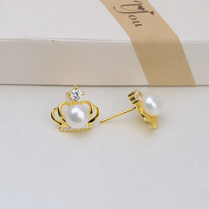Boucle d'oreille en argent S925 en forme de fleur, personnalisée, 5-6 perles, accessoires de bijoux DIY, plateau vide pour boucles d'oreilles semi-finies - Product Image 3