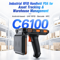 Terminal portable RFID UHF industriel robuste C6100, lecture rapide de 200 étiquettes/s, scanner de codes-barres 2D, inventaire des actifs d'entrepôt, PDA