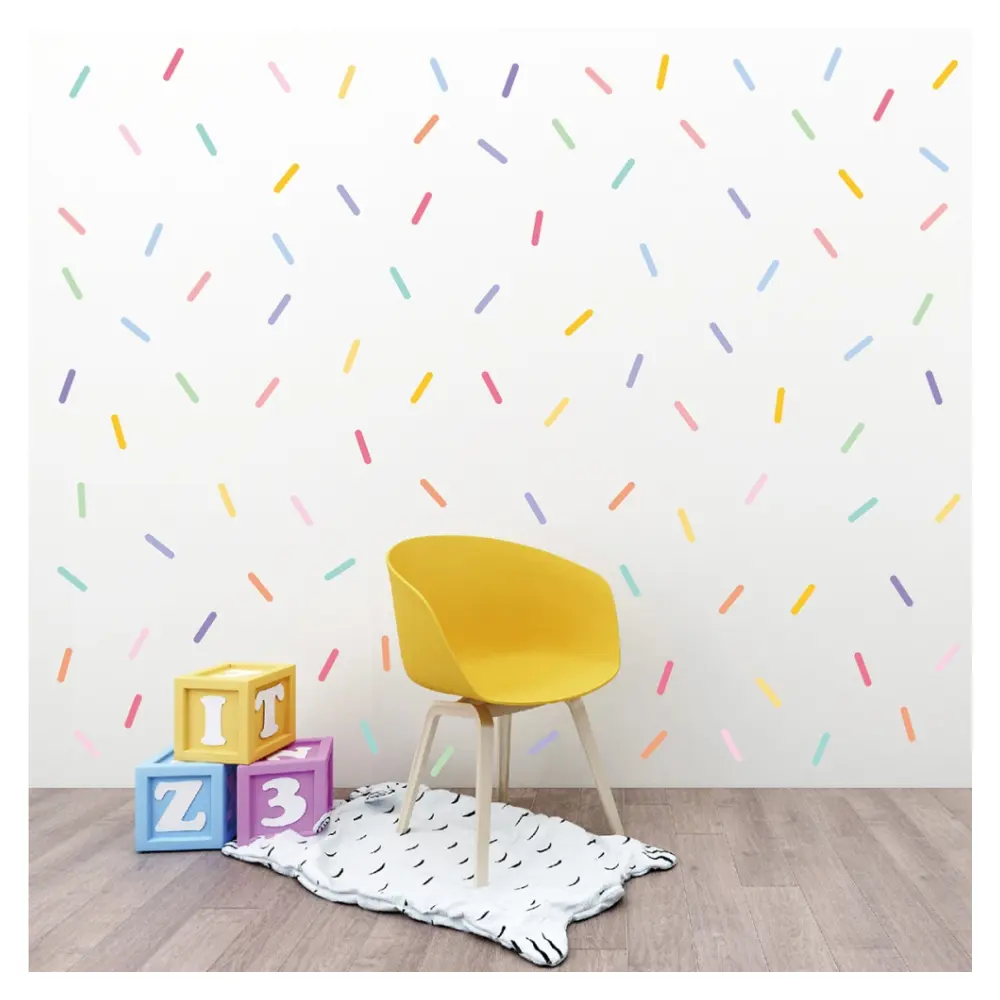 Custom Colorful Paper Scraps Wallpaper Baby Room Children's Nursery Wall Decorative Kids Wall Sticker