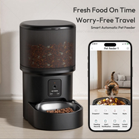 Distributeur automatique de nourriture pour chat Elecpet 4L noir avec caméra vidéo 720p, WiFi 2.4G, enregistreur vocal intelligent, contrôle par application