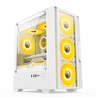 Boîtier d'ordinateur de jeu Wanmisle Mid Tower MicroATX avec panneau latéral en verre trempé avec alimentation électrique, disponible en stock pour PC de bureau