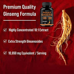 Cápsulas de Complejo de Ginseng Panax con Ginkgo Biloba y Ashwagandha, Energía Natural, Concentración, Alivio del Estrés, Suplemento Vegano - Product Image 5