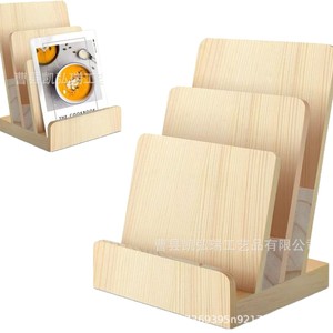Estante de madera para mesas de restaurante, tarjetas de menú de madera maciza, expositor de folletos, estante de almacenamiento para decoración del hogar - Product Image 4