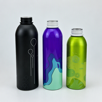 Bouteille d'énergie en aluminium personnalisée en gros avec couvercle à vis pour boissons gazeuses et énergisantes