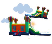 Videur aventure 2 en 1 jaune et bleu avec toboggan ballons gonflables toboggan aquatique avec piscine à vendre
