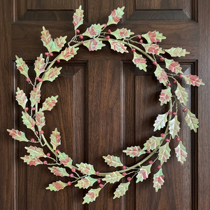 Rustic Metal Classic Durable Round Decorative Flowers Unlit Handmade Christmas <b>Wreath</b> Single-Piece Package - Product Image 3