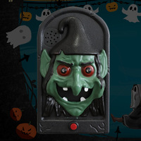 Lanternes de citrouille d'Halloween, grands boutons en forme de crâne, sonores, pour maison hantée, salle secrète, décoration de bar, cadres, sonnettes, accessoires