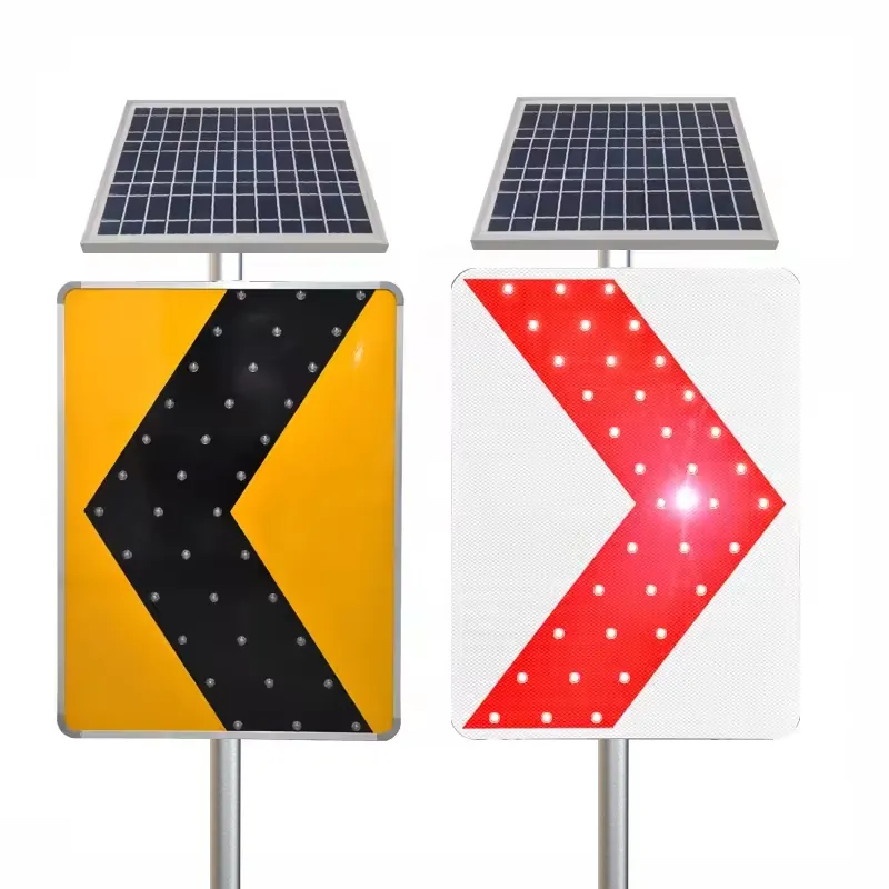 교통 화살표 태양 광 발전 LED 경고 방향 Chevron 표지판 알루미늄 도로 신호 주도 교통 표지판