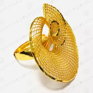 Golden Star Jewelry Fashion Design Turkish Gold Plated Wedding Rings Jewelry Women