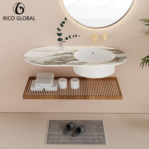 Lavabo de Porcelana Contemporáneo y Duradero de una Sola Pieza - Product Image 1