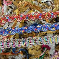 Vente en gros de dentelle décorative antique en or et argent pour la couture DIY