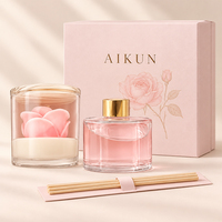 AIKUN Solution Complète Diffuseur de Parfum en Rotin Naturel Longue Durée de Luxe pour Cadeau de Saint-Valentin