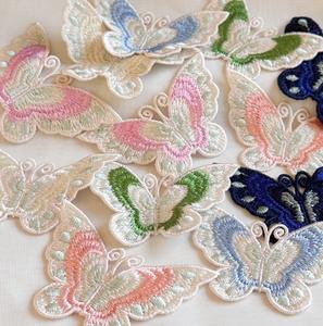 In stile colorato con ricamo a farfalla, toppe floreali per cappelli, borse, abbigliamento e gonna per cucire a mano - Product Image 2