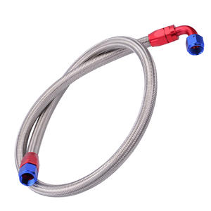 Linee blu nere in Nylon acciaio inossidabile SS intrecciato Flex tubi del carburante con raccordi per acqua olio carburante tubo e refrigerante - Product Image 6