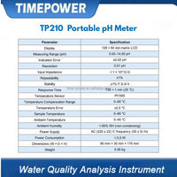 Analyseur de pH portable Timepower TP210 avec écran tactile, capteur de pH 3 en 1 pour la mesure de la qualité de l'eau
