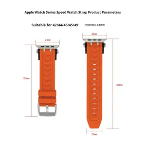 สายนาฬิกาซิลิโคนสำหรับ Apple Watch S10 11 46 มม. Ultra 49 มม. SE 44 มม. 42 มม. 38 มม. แบบสปอร์ต หัวเข็มขัดสแตนเลส - Product Image 2