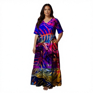 Vestidos Largos Casuales de Poliéster con Estampado Floral Hawaiano de Moda para Mujer, Estilo Samoano de Alta Gama - Product Image 2