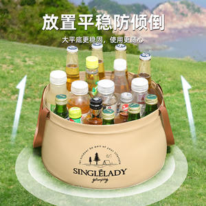 Singlady - Recipiente de Agua Plegable para Exteriores, Redondo, Portátil, para Acampar, Hacer Senderismo, Pescar, Viajar, Lavar la Cara y la Ropa - Product Image 1