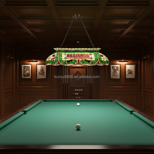 Lámpara de Mesa de Billar LED Tiffany de 55'' con Vidrio Tallado, 6 Luces, Lámpara de Araña para Sala de Billar y Snooker, Hecha a Mano, Control Táctil, 2700K - Product Image 5