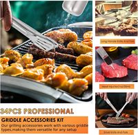 Ensemble d'accessoires pour barbecue SEB 34 pièces, ustensiles de barbecue en acier inoxydable avec tapis, gants et sac de transport, outils de barbecue pour l'extérieur