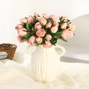 Ramo de Rosas Artificiales, 12 Cabezas, Flores de Seda de Alta Simulación, Decoración para Bodas, Decoración del Hogar - Product Image 4