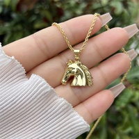 Collier multi-styles en or plaqué 18 carats, série Élément Cheval, style classique simple, à porter au quotidien