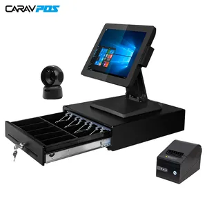 CARAV Cash Register For Businesses 15'' Touch Screen All In 1 POS System/Cash Register/Cashier POS Machine
