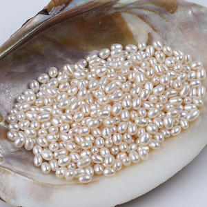 Perlas de Agua Dulce Naturales en Forma de Arroz, 4.5-5mm, Blancas, Sueltas, Tipo Patata, con Tres Orificios para Accesorios de Pulseras DIY - Product Image 2