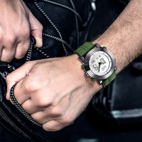 Jam tangan Quartz S9368G klasik multifungsi pria, arloji Digital OEM tahan air