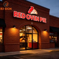 Letrero Luminoso LED Personalizado para Negocios, Letrero Comercial con Letras LED 3D, Logotipo de Restaurante, Letrero de Pizza para Publicidad Exterior