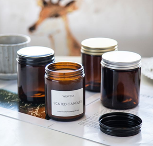 Botella vacía de aromaterapia de 100ML, 200ML, 30oz, 70oz, taza de vela de color ámbar DIY, <span class=keywords><strong>boca</strong></span> grande, vidrio, mesa de vela, botella vacía - Product Image 3