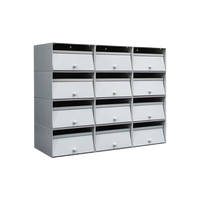 Boîte aux lettres murale en acier pour appartement résidentiel, 30L, revêtement poudré, durable, avec serrure à clé, pour colis et courrier