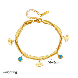 European American Style Double Layer Charm Bracelet Zinc Alloy Star Moon Lightning Pendant Women's Jewelry Gift - Product Image 5