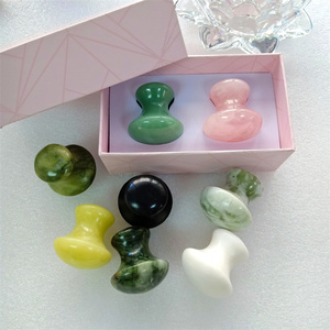Outil Gua Sha en forme de champignon fait à la main Quartz Rose Vert Jade pour dos épaule taille Massage de méditation relaxant pour utilisation SPA - Product Image 3