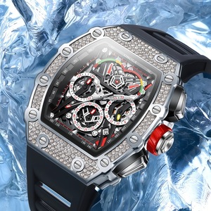 Montre mécanique automatique multifonctionnelle pour homme, design entièrement serti de diamants, ONOLA/Aolona Trembles Live Explosion Watch - Product Image 3